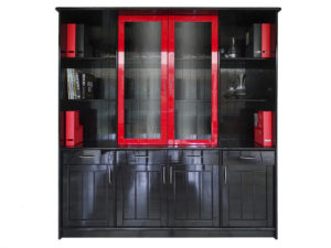 kast-keuken-zwart-rood